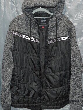 Ecko Unltd. Men's Hoodie Jacket Size L – Bimaterial Knit & Quilted